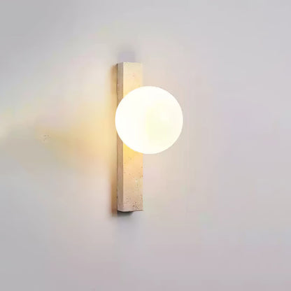 Vertical Travertine Wall Sconce 1-Light ∅ 1.8″ x H 11.8 / Yellow Travertine 1001 Wall lamp