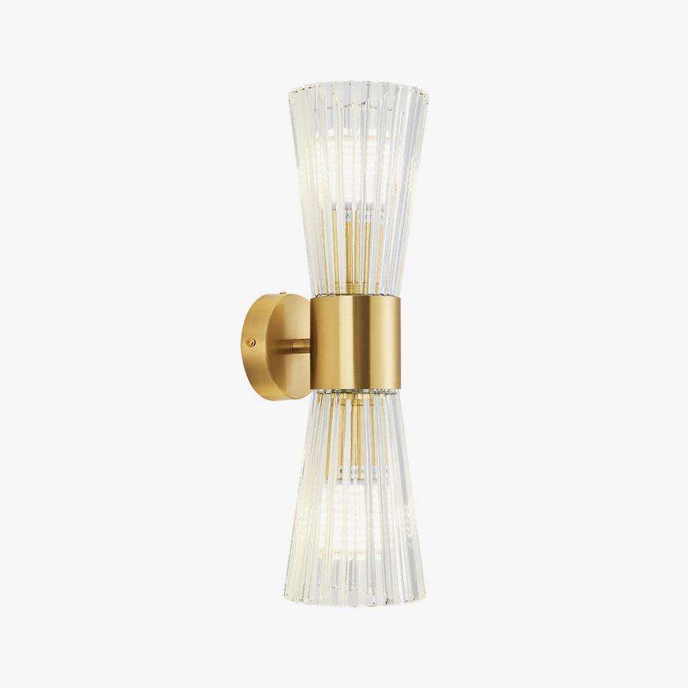 Vesta Wall Lamp ∅ 4.7″ x H 15.7″ / Dia 12cm x H 40cm / Gold + Clear Wall lamp