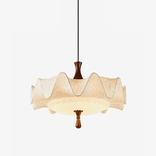Vintage Floral Scalloped Pendant Light