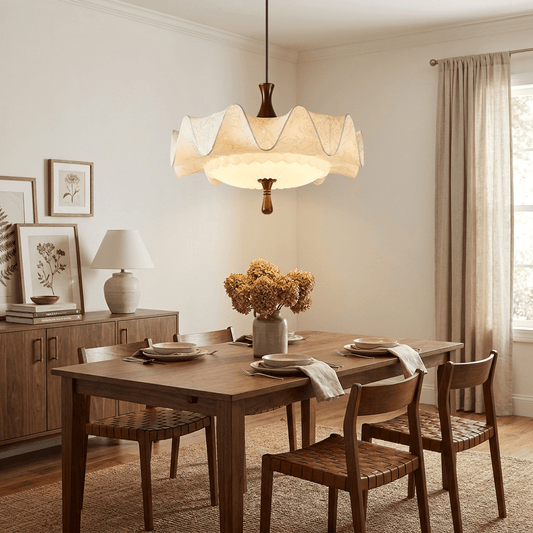 Vintage Floral Scalloped Pendant Light