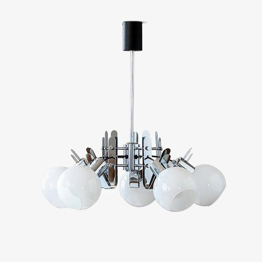 Vintage Geometrical Chrome Chandelier