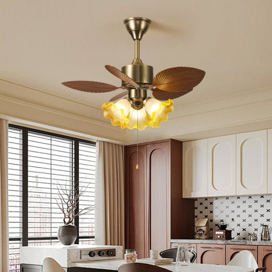 Vintage Leaf Ceiling Fan Light