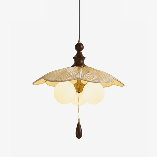 Vintage Pleated Petal Pendant Light