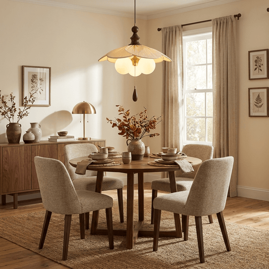 Vintage Pleated Petal Pendant Light