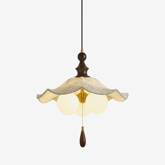 Vintage Scalloped Floral Pendant Light
