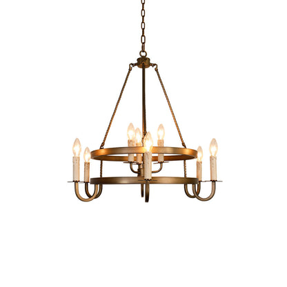 Vintage Voyager Chandelier ∅ 22″ x H 23.6″/ Dia 56cm x H 60cm / Bronze Chandelier