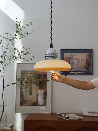 Vistosi Pendant Lamp ∅ 13.8″ x H 9.8″ / Dia 35cm x H 25cm / Chrome & Orange gradient Pendant light
