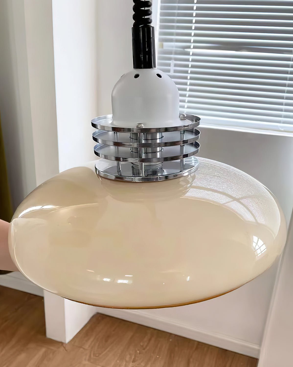 Vistosi Pendant Lamp ∅ 13.8″ x H 9.8″ / Dia 35cm x H 25cm / Chrome & Orange gradient Pendant light
