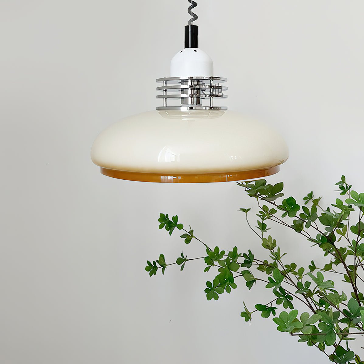 Vistosi Pendant Lamp ∅ 13.8″ x H 9.8″ / Dia 35cm x H 25cm / Chrome & Orange gradient Pendant light