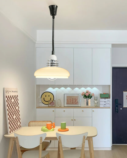 Vistosi Pendant Lamp ∅ 13.8″ x H 9.8″ / Dia 35cm x H 25cm / Chrome & Orange gradient Pendant light