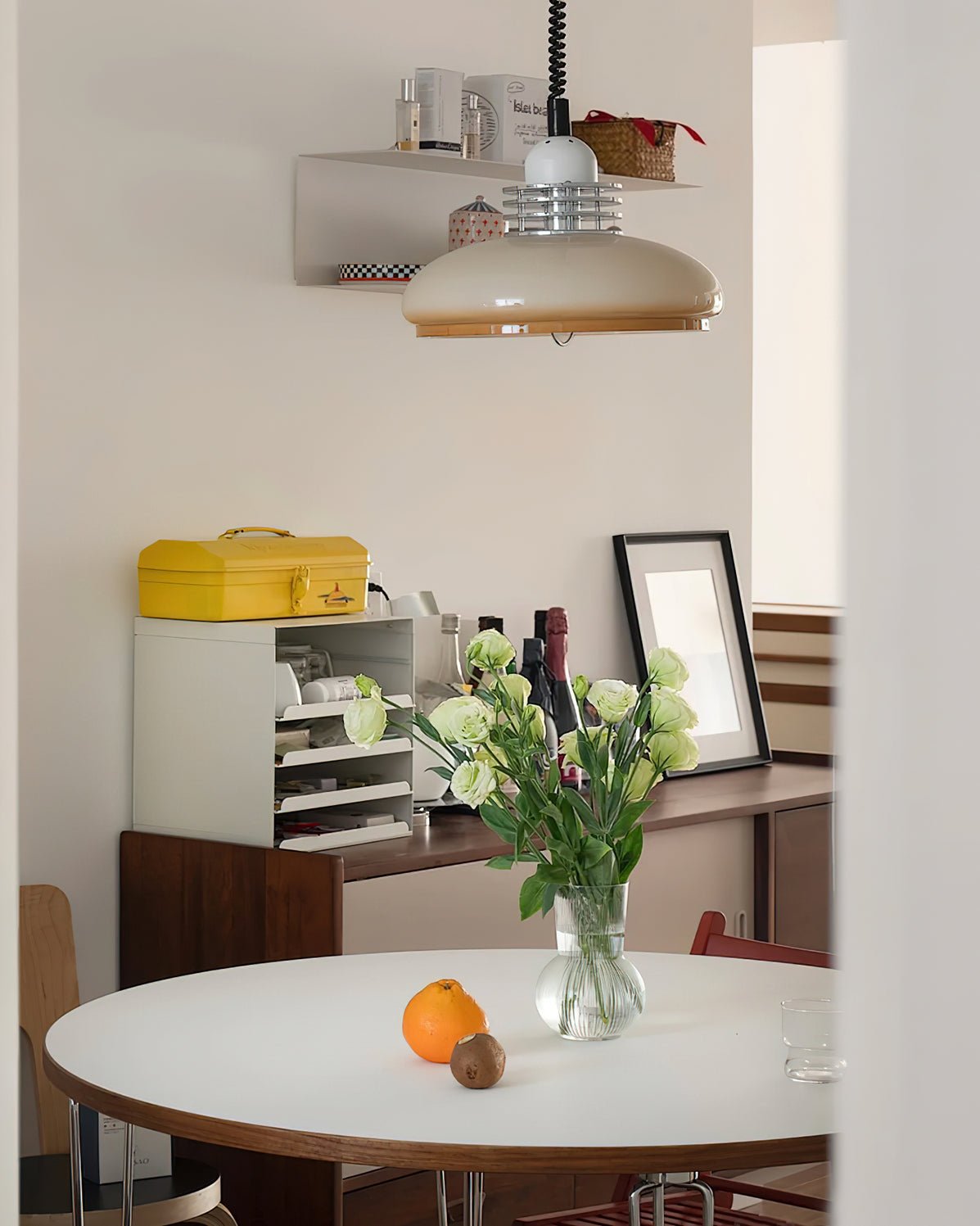 Vistosi Pendant Lamp ∅ 13.8″ x H 9.8″ / Dia 35cm x H 25cm / Chrome & Orange gradient Pendant light