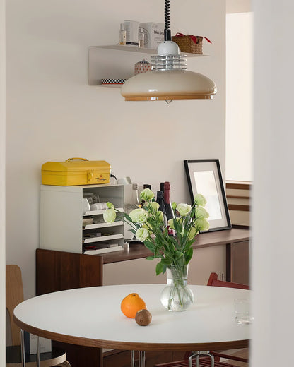 Vistosi Pendant Lamp ∅ 13.8″ x H 9.8″ / Dia 35cm x H 25cm / Chrome & Orange gradient Pendant light