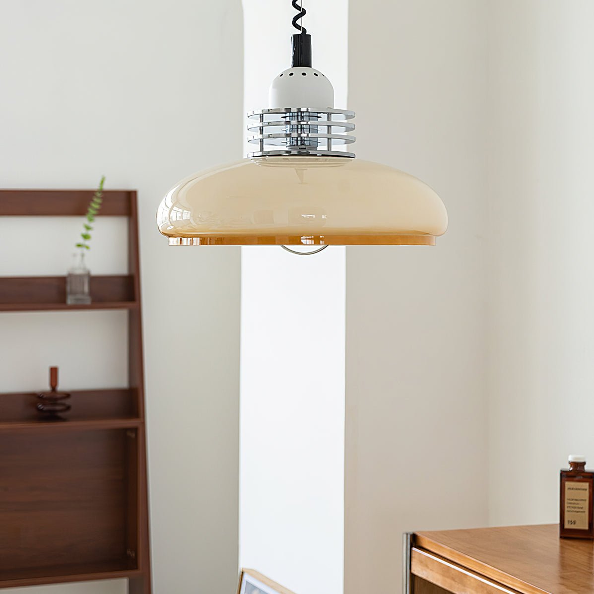 Vistosi Pendant Lamp ∅ 13.8″ x H 9.8″ / Dia 35cm x H 25cm / Chrome & Orange gradient Pendant light