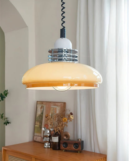 Vistosi Pendant Lamp ∅ 13.8″ x H 9.8″ / Dia 35cm x H 25cm / Chrome & Orange gradient Pendant light