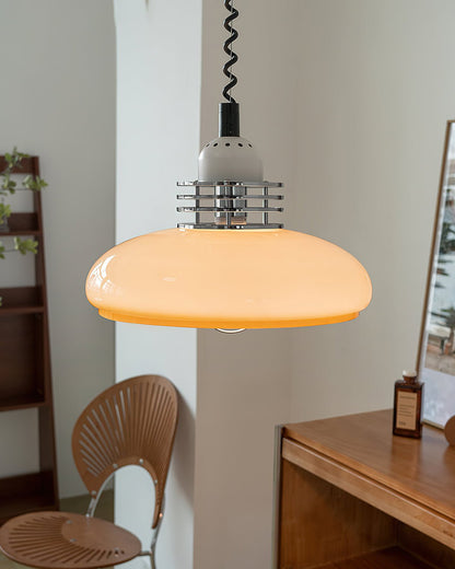 Vistosi Pendant Lamp ∅ 13.8″ x H 9.8″ / Dia 35cm x H 25cm / Chrome & Orange gradient Pendant light