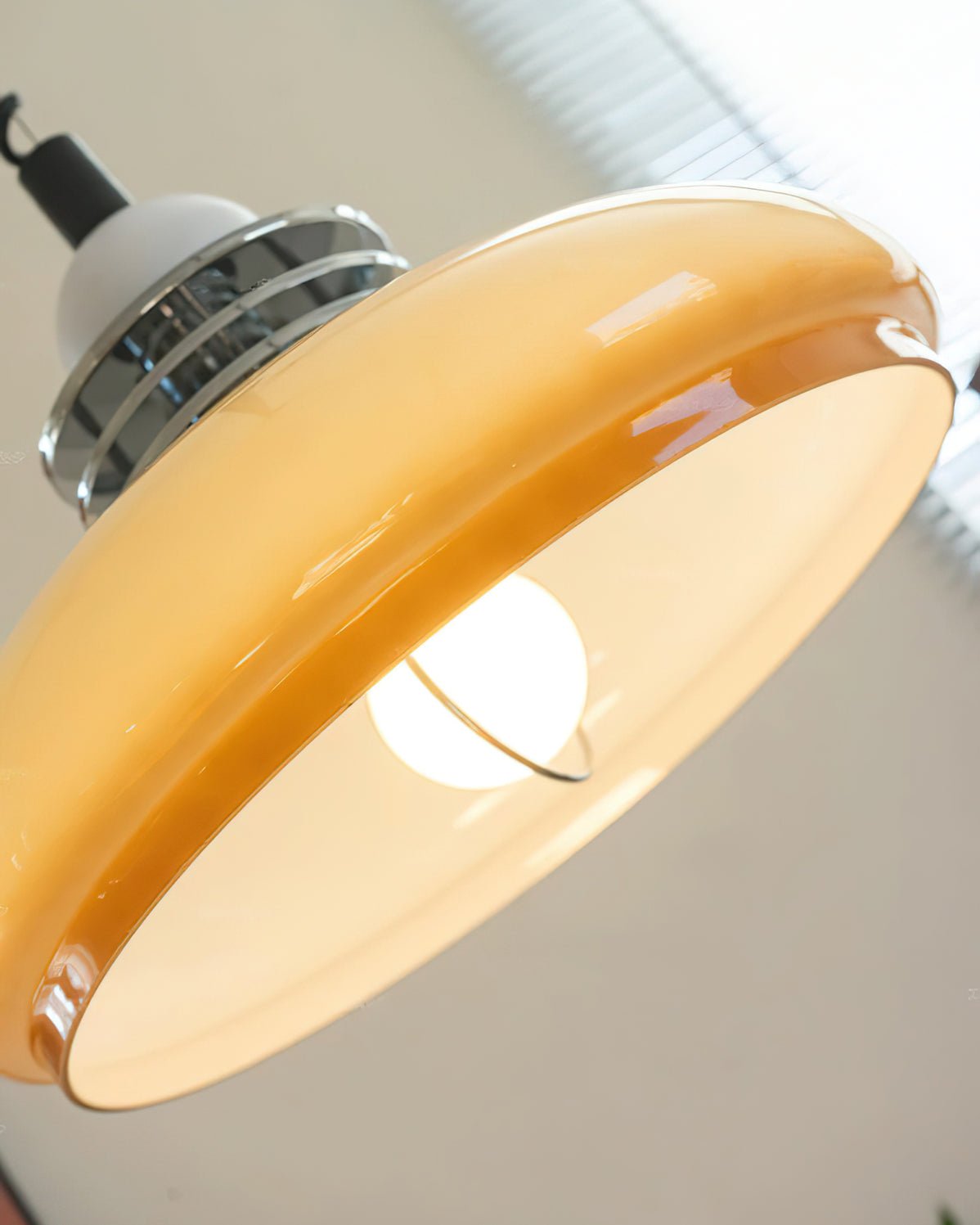 Vistosi Pendant Lamp ∅ 13.8″ x H 9.8″ / Dia 35cm x H 25cm / Chrome & Orange gradient Pendant light