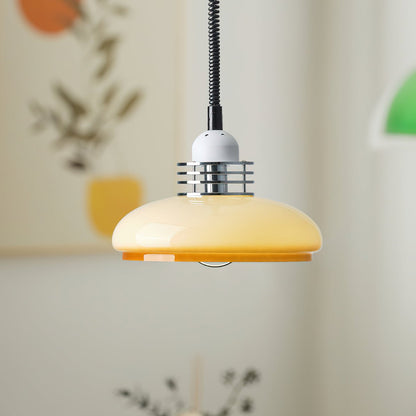 Vistosi Pendant Lamp ∅ 13.8″ x H 9.8″ / Dia 35cm x H 25cm / Chrome & Orange gradient Pendant light