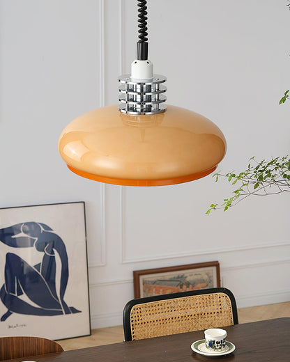 Vistosi Pendant Lamp ∅ 13.8″ x H 9.8″ / Dia 35cm x H 25cm / Chrome & Orange gradient Pendant light