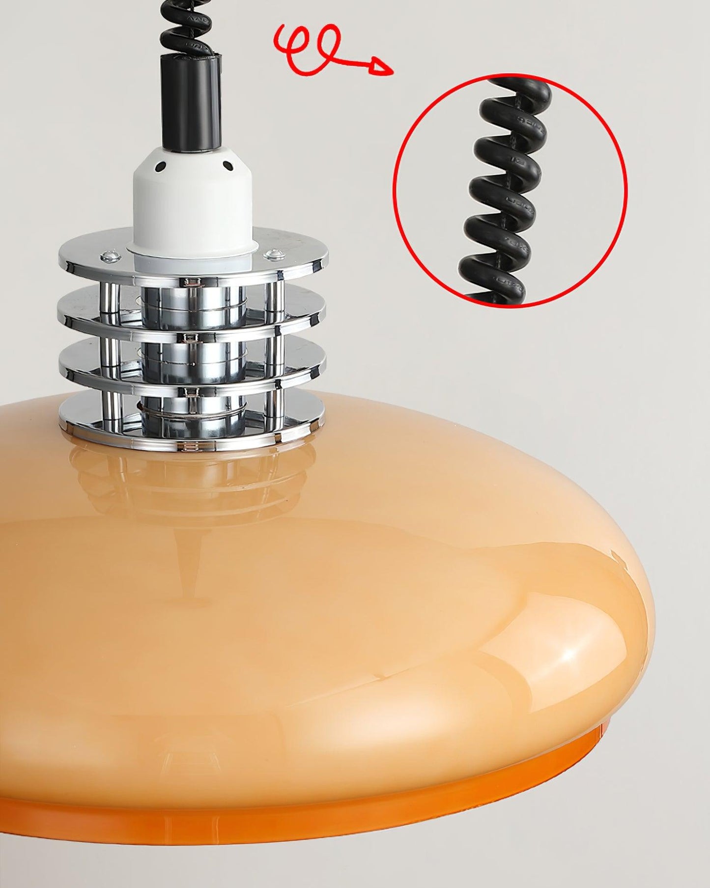 Vistosi Pendant Lamp ∅ 13.8″ x H 9.8″ / Dia 35cm x H 25cm / Chrome & Orange gradient Pendant light