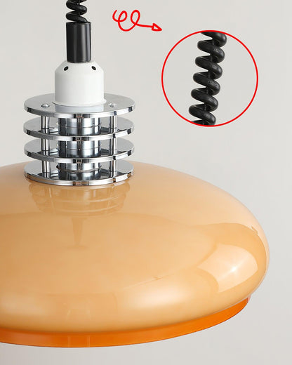 Vistosi Pendant Lamp ∅ 13.8″ x H 9.8″ / Dia 35cm x H 25cm / Chrome & Orange gradient Pendant light