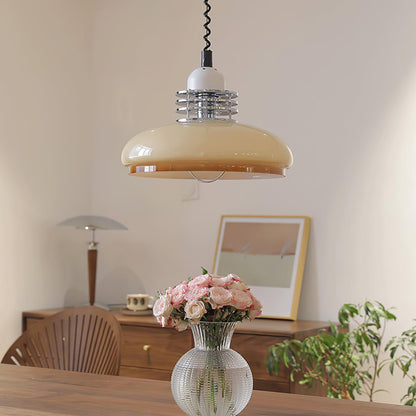 Vistosi Pendant Lamp ∅ 13.8″ x H 9.8″ / Dia 35cm x H 25cm / Chrome & Orange gradient Pendant light