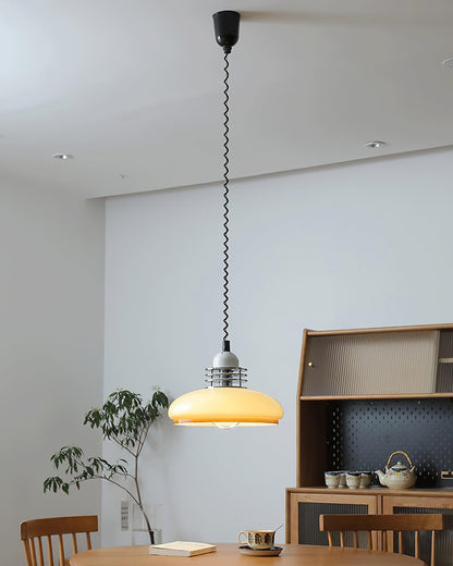 Vistosi Pendant Lamp ∅ 13.8″ x H 9.8″ / Dia 35cm x H 25cm / Chrome & Orange gradient Pendant light