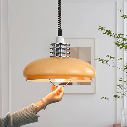 Vistosi Pendant Lamp ∅ 13.8″ x H 9.8″ / Dia 35cm x H 25cm / Chrome & Orange gradient Pendant light