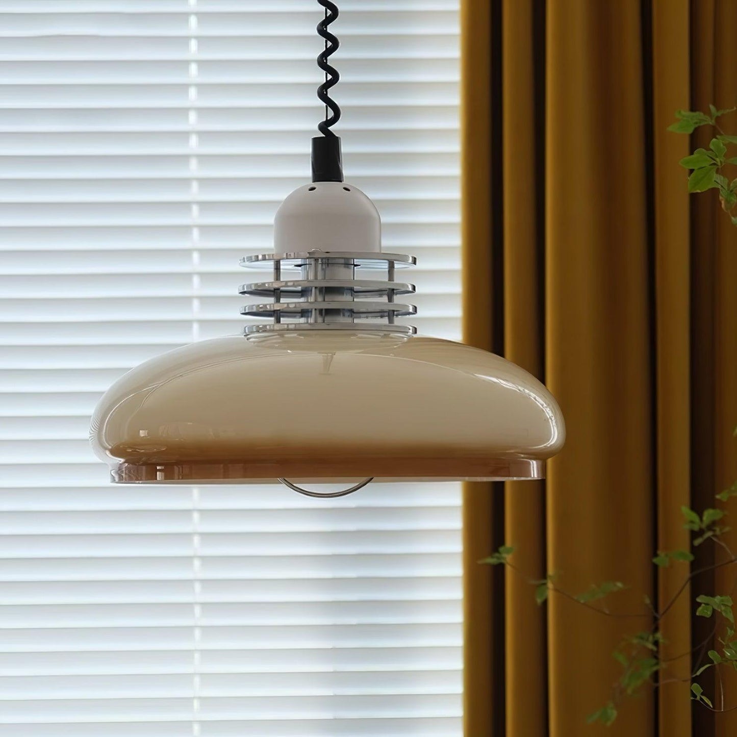 Vistosi Pendant Lamp ∅ 13.8″ x H 9.8″ / Dia 35cm x H 25cm / Chrome & Orange gradient Pendant light