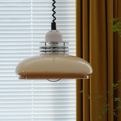 Vistosi Pendant Lamp ∅ 13.8″ x H 9.8″ / Dia 35cm x H 25cm / Chrome & Orange gradient Pendant light