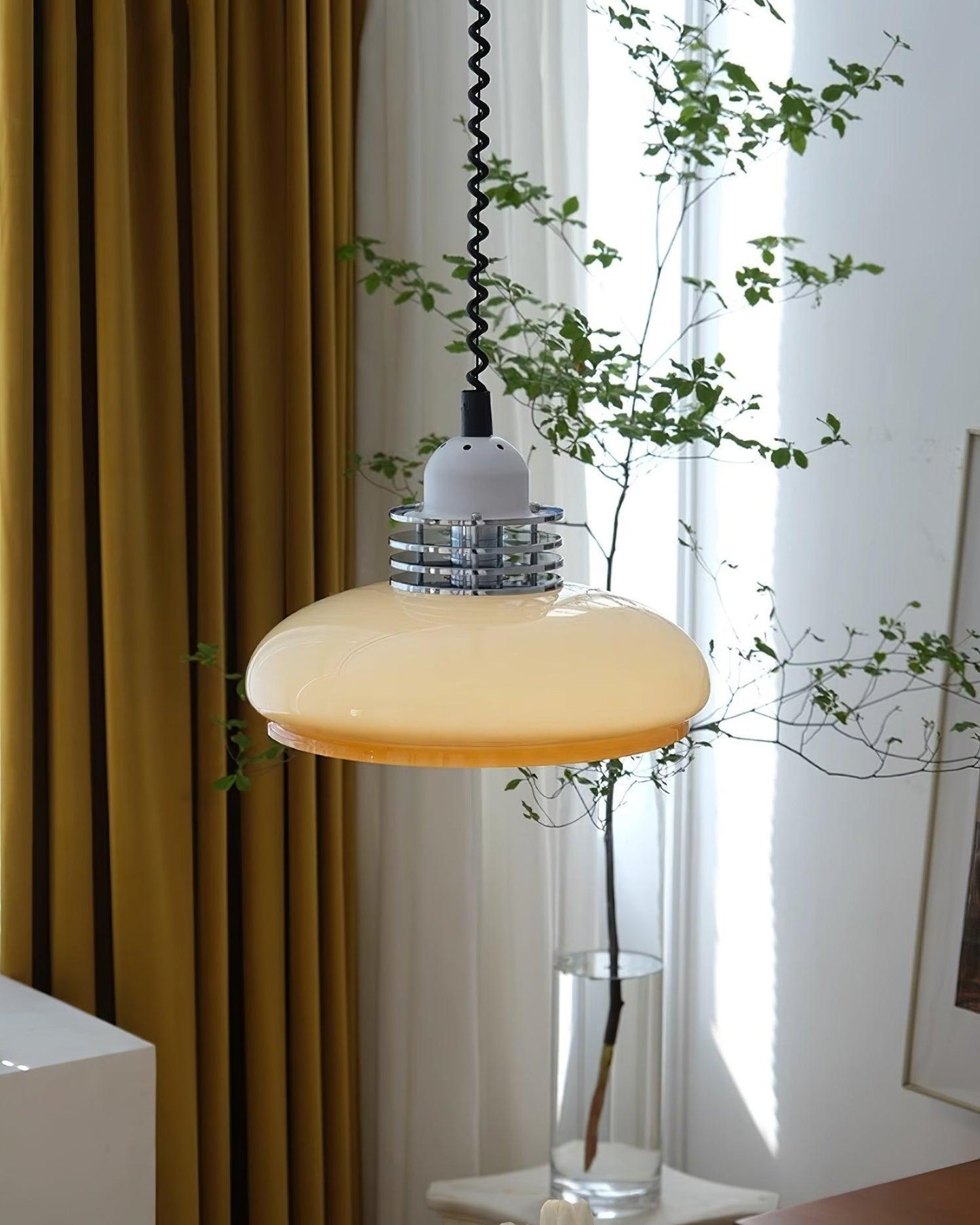Vistosi Pendant Lamp ∅ 13.8″ x H 9.8″ / Dia 35cm x H 25cm / Chrome & Orange gradient Pendant light