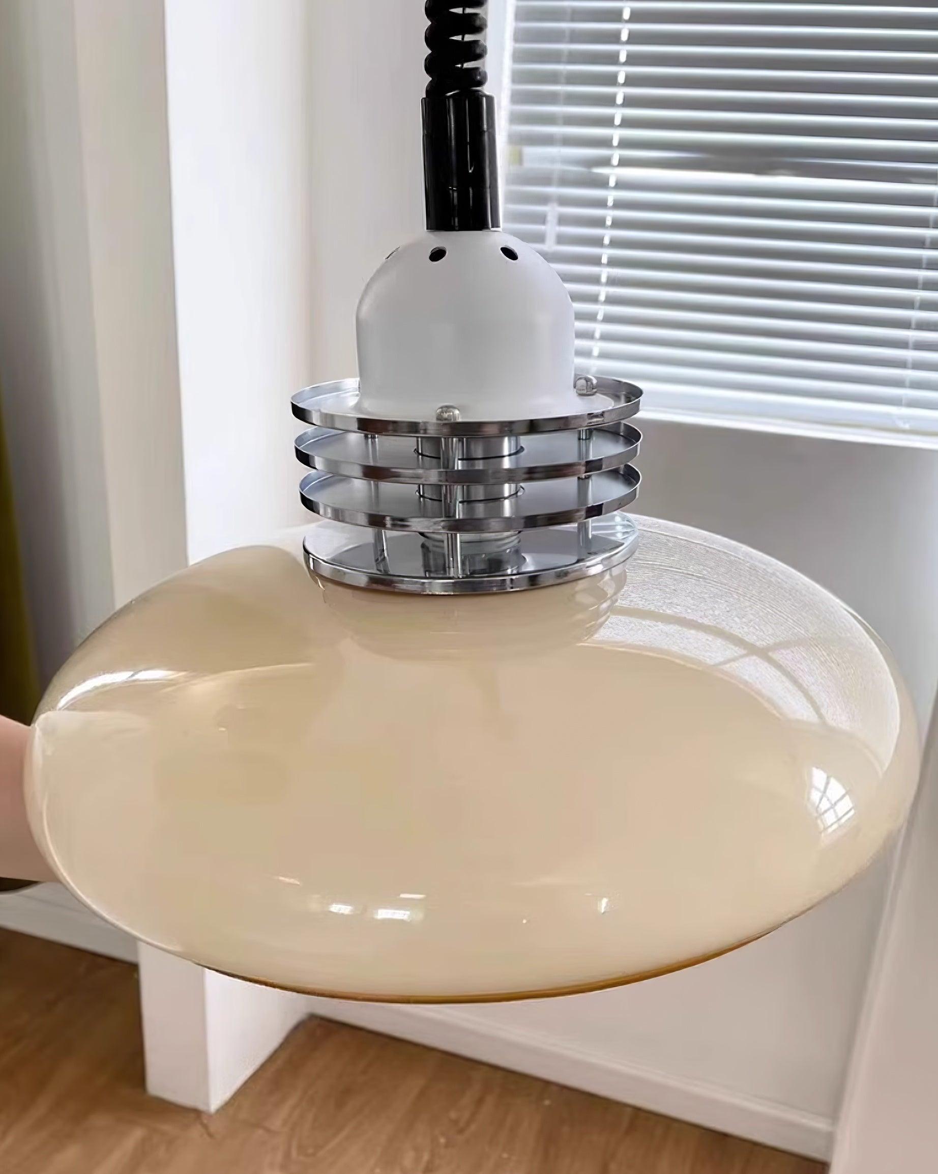 Vistosi Pendant Lamp ∅ 13.8″ x H 9.8″ / Dia 35cm x H 25cm / Chrome & Orange gradient Pendant light