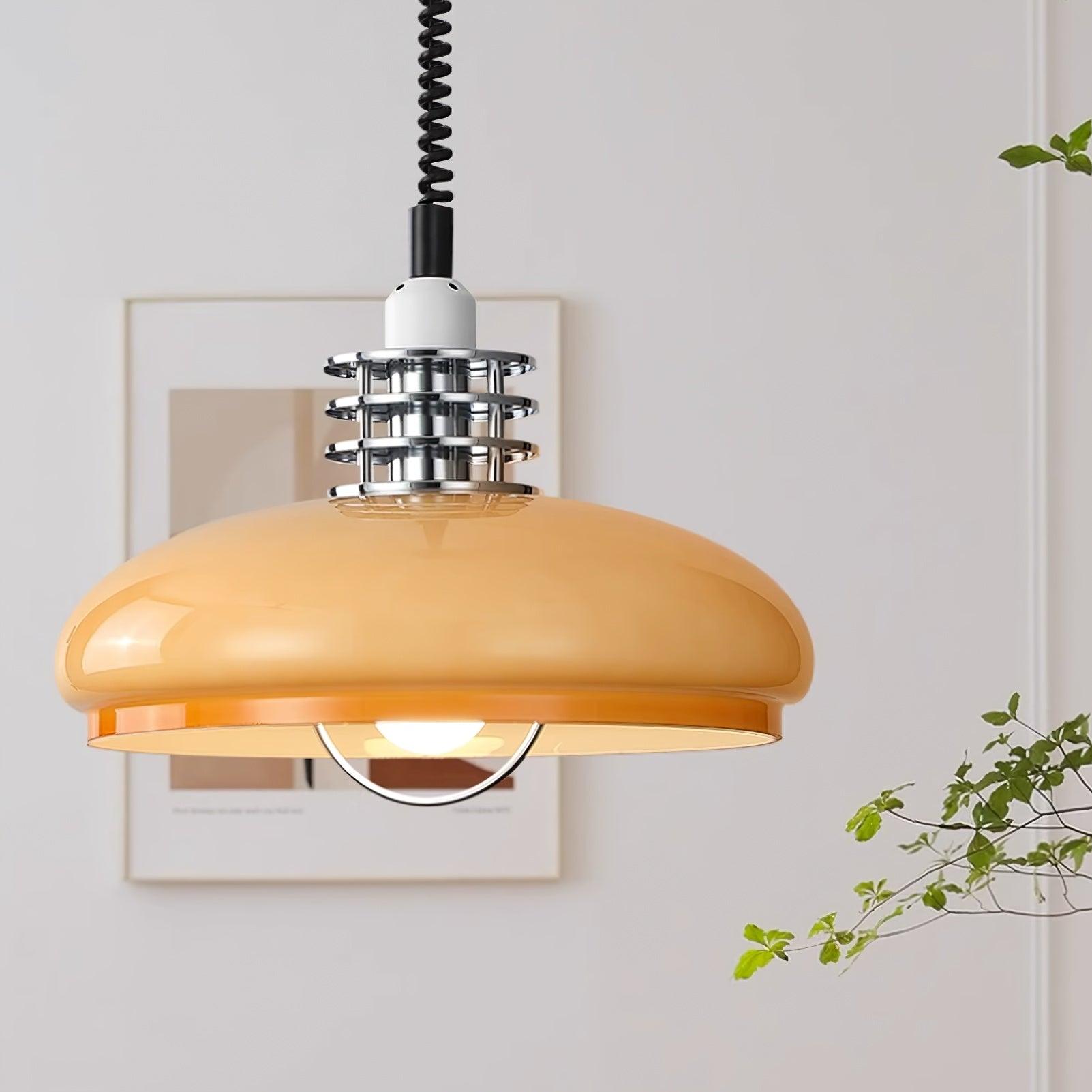 Vistosi Pendant Lamp ∅ 13.8″ x H 9.8″ / Dia 35cm x H 25cm / Chrome & Orange gradient Pendant light