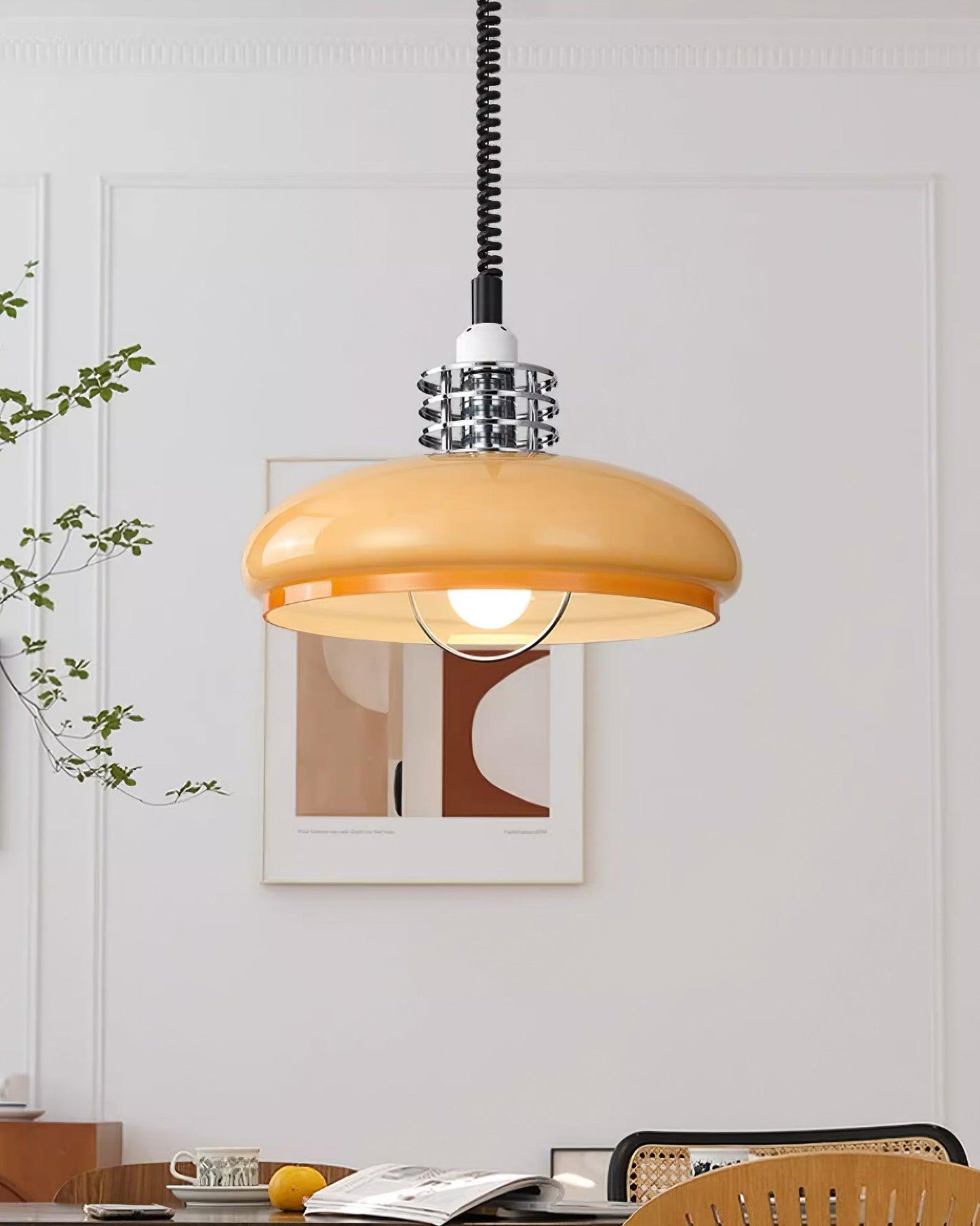 Vistosi Pendant Lamp ∅ 13.8″ x H 9.8″ / Dia 35cm x H 25cm / Chrome & Orange gradient Pendant light