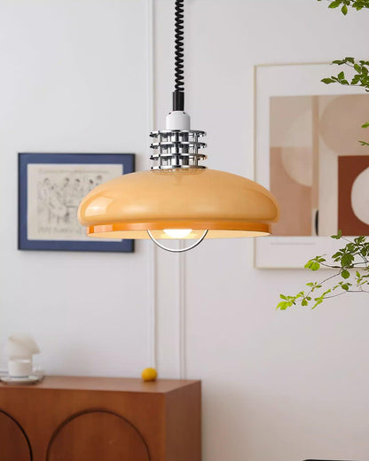 Vistosi Pendant Lamp ∅ 13.8″ x H 9.8″ / Dia 35cm x H 25cm / Chrome & Orange gradient Pendant light