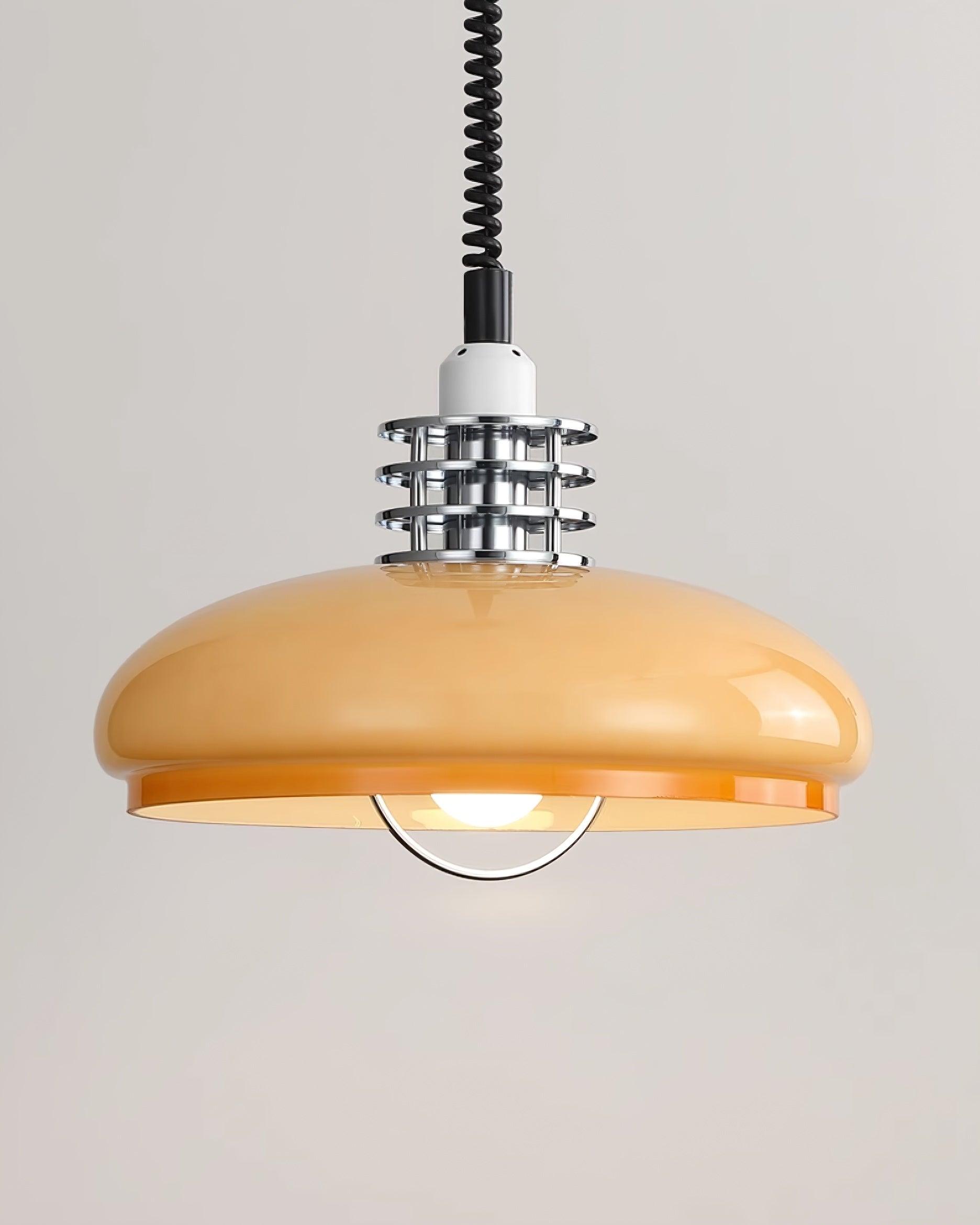 Vistosi Pendant Lamp ∅ 13.8″ x H 9.8″ / Dia 35cm x H 25cm / Chrome & Orange gradient Pendant light