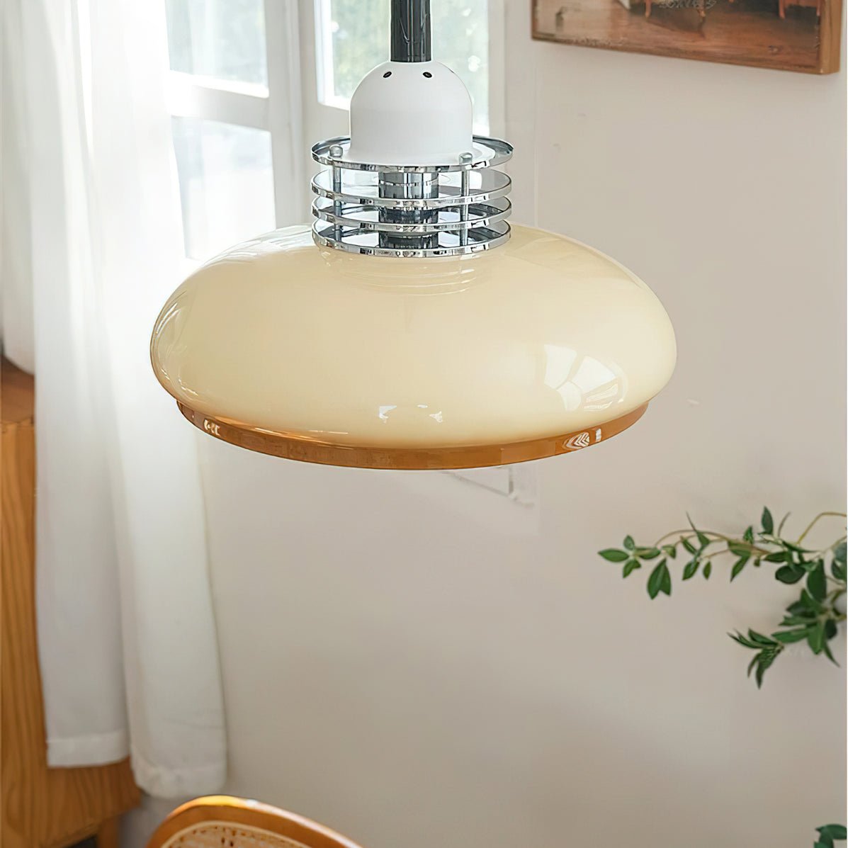 Vistosi Pendant Lamp ∅ 13.8″ x H 9.8″ / Dia 35cm x H 25cm / Chrome & Orange gradient Pendant light