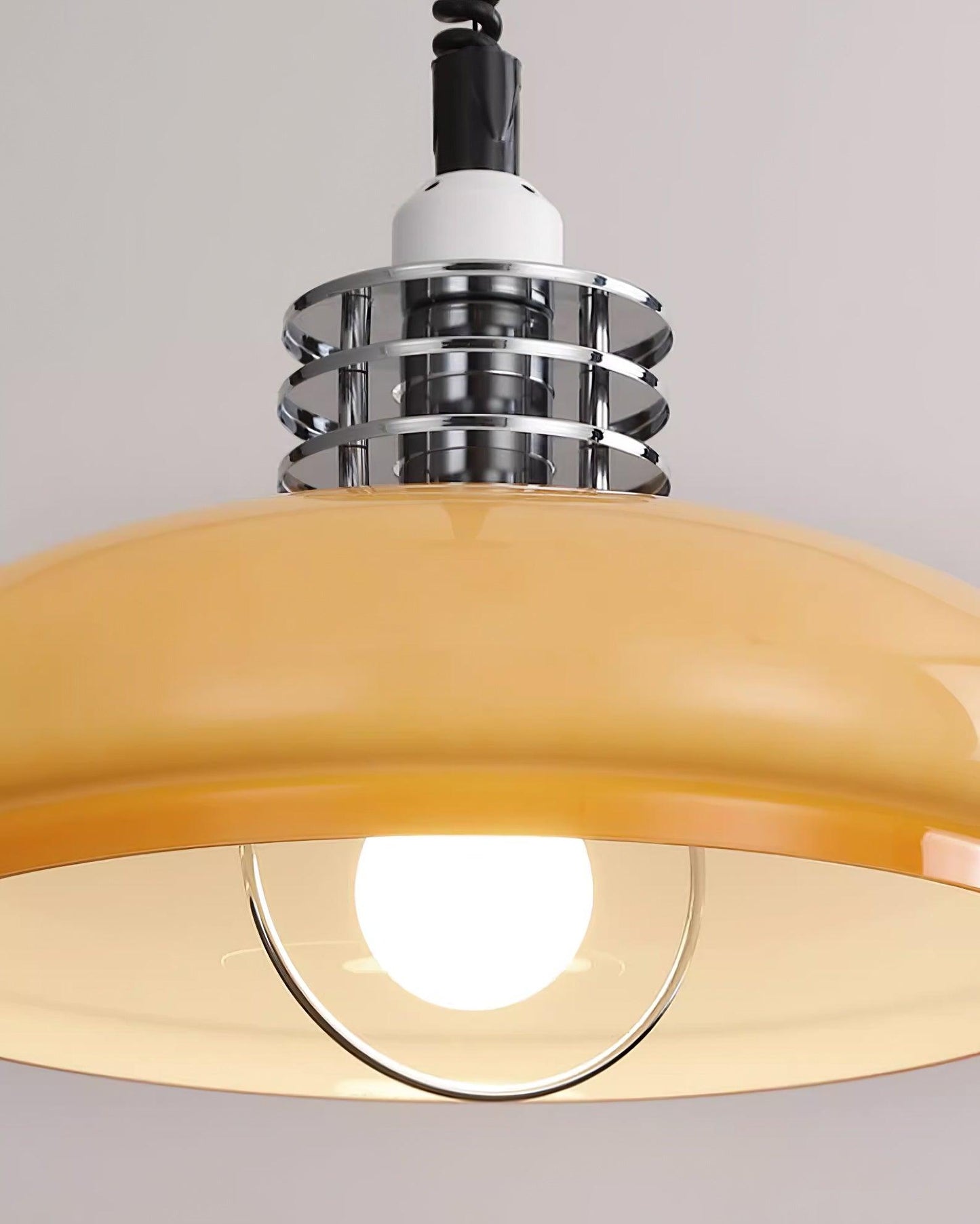 Vistosi Pendant Lamp ∅ 13.8″ x H 9.8″ / Dia 35cm x H 25cm / Chrome & Orange gradient Pendant light