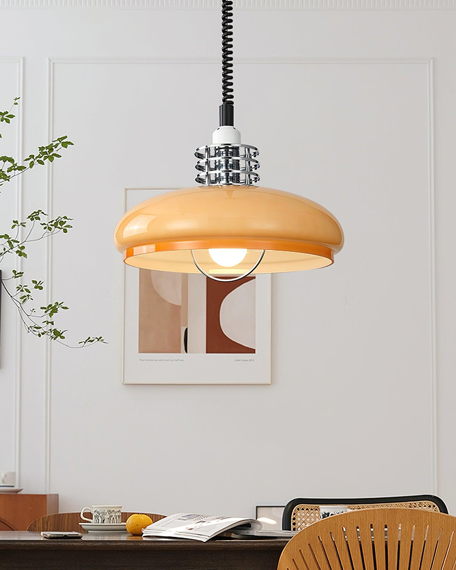 Vistosi Pendant Lamp ∅ 13.8″ x H 9.8″ / Dia 35cm x H 25cm / Chrome & Orange gradient Pendant light