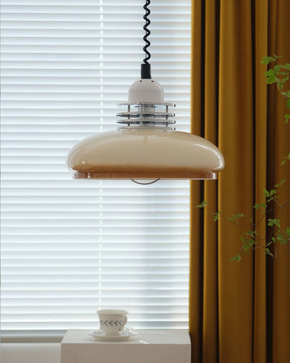 Vistosi Pendant Lamp ∅ 13.8″ x H 9.8″ / Dia 35cm x H 25cm / Chrome & Orange gradient Pendant light