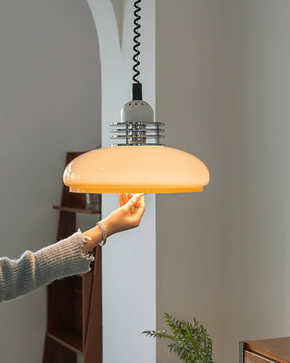 Vistosi Pendant Lamp ∅ 13.8″ x H 9.8″ / Dia 35cm x H 25cm / Chrome & Orange gradient Pendant light