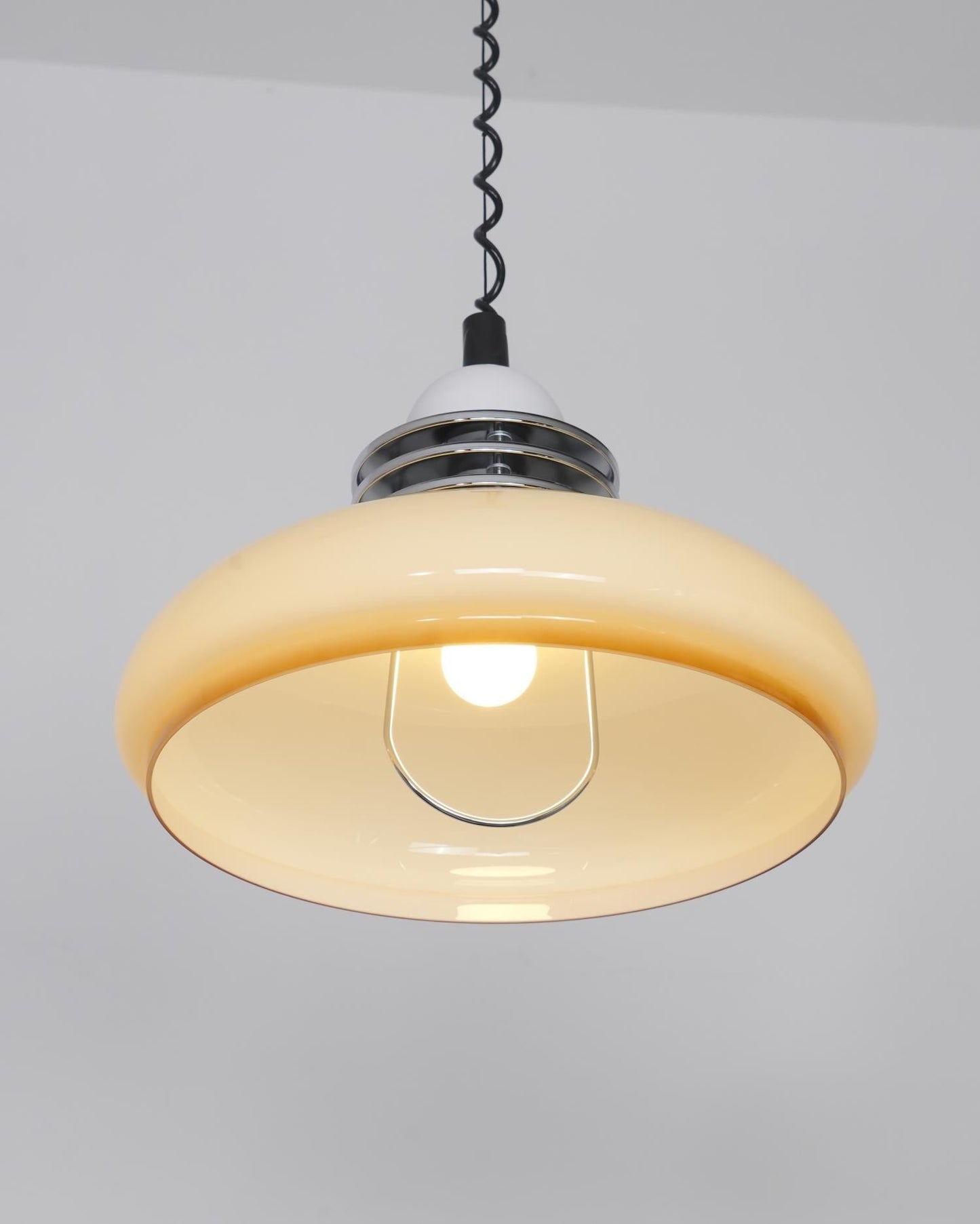 Vistosi Pendant Lamp ∅ 13.8″ x H 9.8″ / Dia 35cm x H 25cm / Chrome & Orange gradient Pendant light