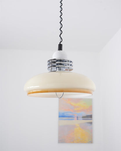 Vistosi Pendant Lamp ∅ 13.8″ x H 9.8″ / Dia 35cm x H 25cm / Chrome & Orange gradient Pendant light