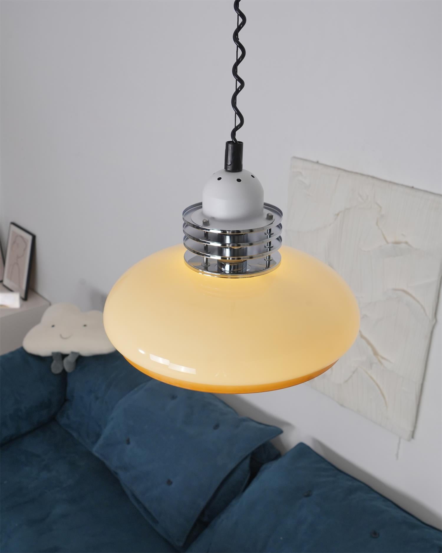 Vistosi Pendant Lamp ∅ 13.8″ x H 9.8″ / Dia 35cm x H 25cm / Chrome & Orange gradient Pendant light