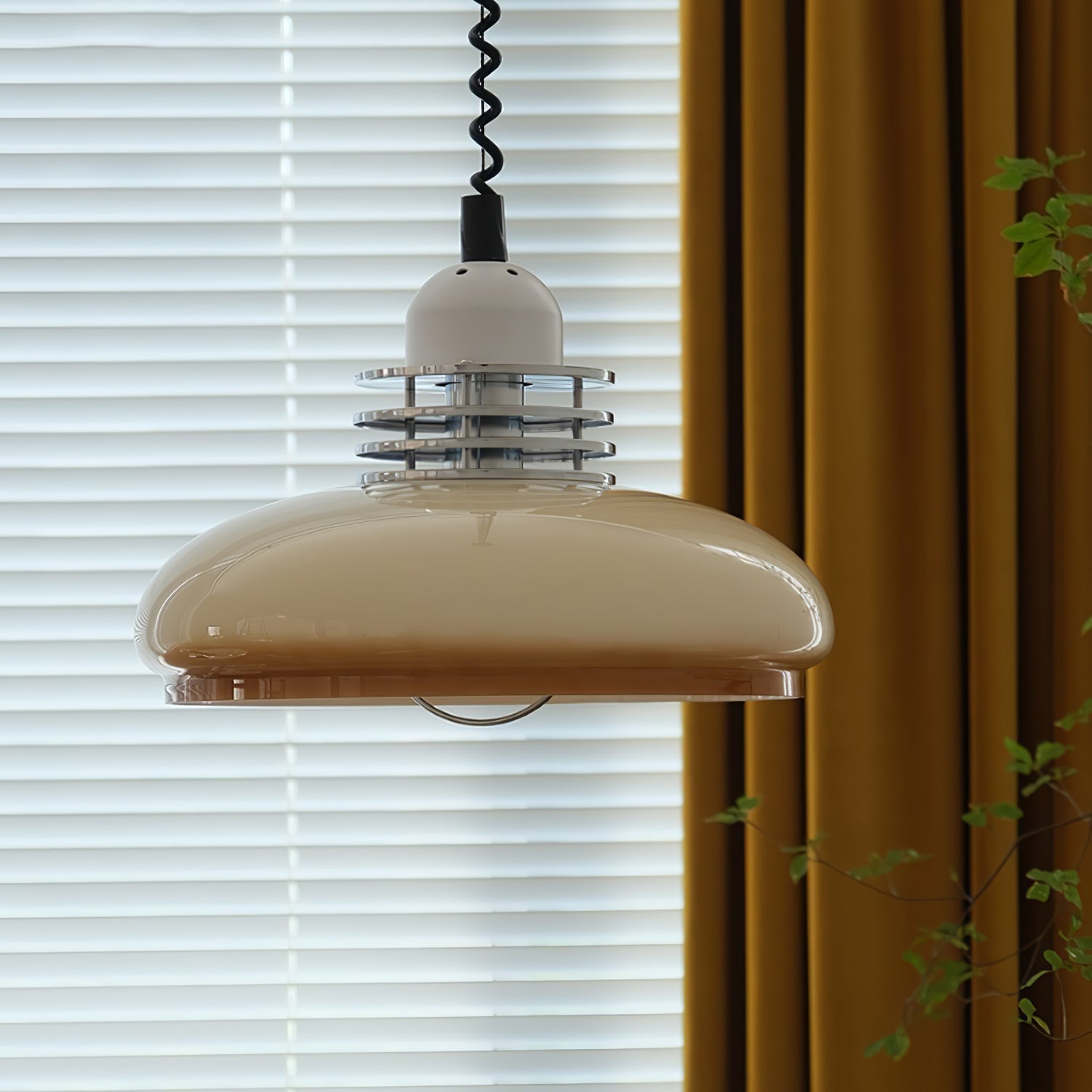Vistosi Pendant Lamp ∅ 13.8″ x H 9.8″ / Dia 35cm x H 25cm / Chrome & Orange gradient Pendant light