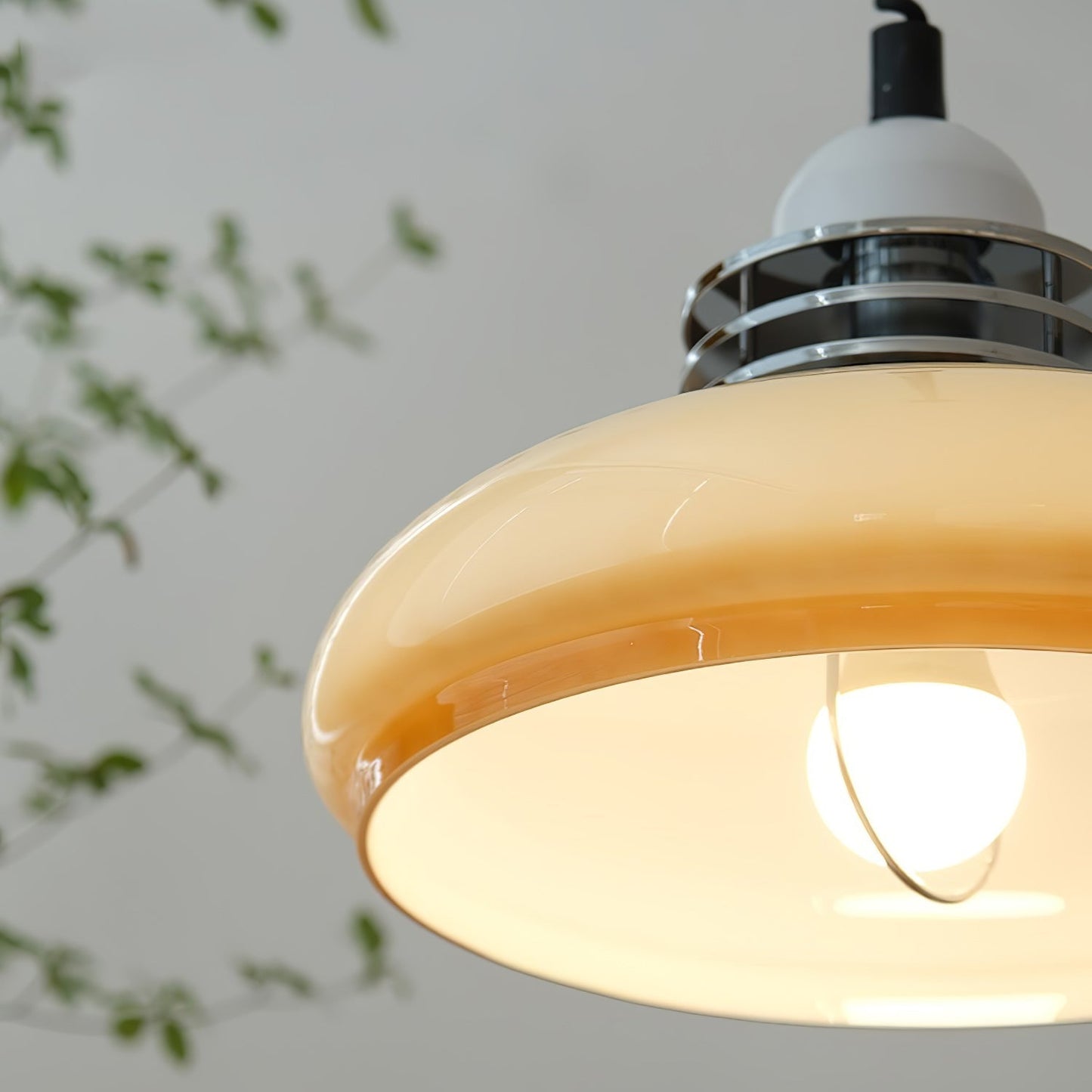 Vistosi Pendant Lamp ∅ 13.8″ x H 9.8″ / Dia 35cm x H 25cm / Chrome & Orange gradient Pendant light