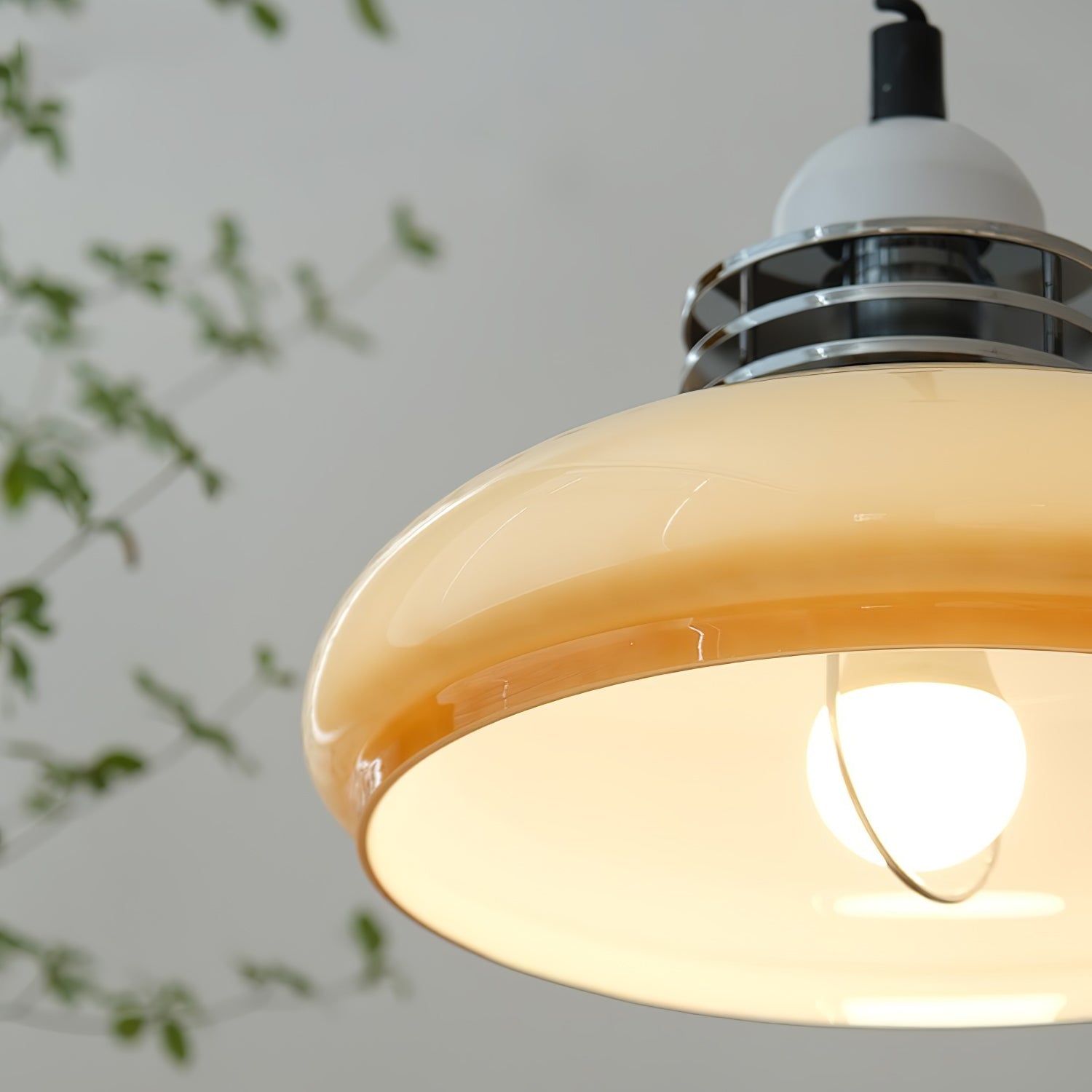 Vistosi Pendant Lamp ∅ 13.8″ x H 9.8″ / Dia 35cm x H 25cm / Chrome & Orange gradient Pendant light