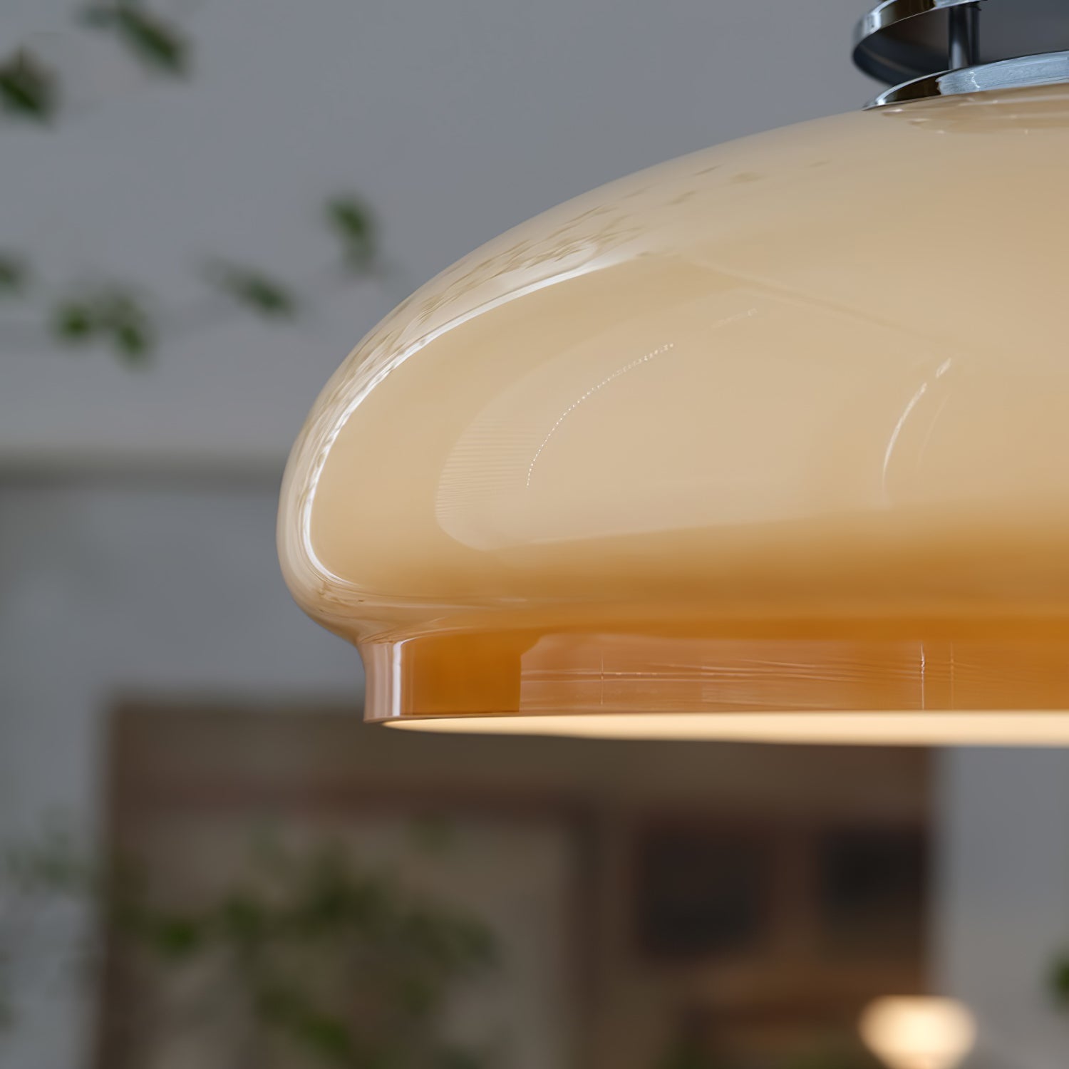 Vistosi Pendant Lamp ∅ 13.8″ x H 9.8″ / Dia 35cm x H 25cm / Chrome & Orange gradient Pendant light