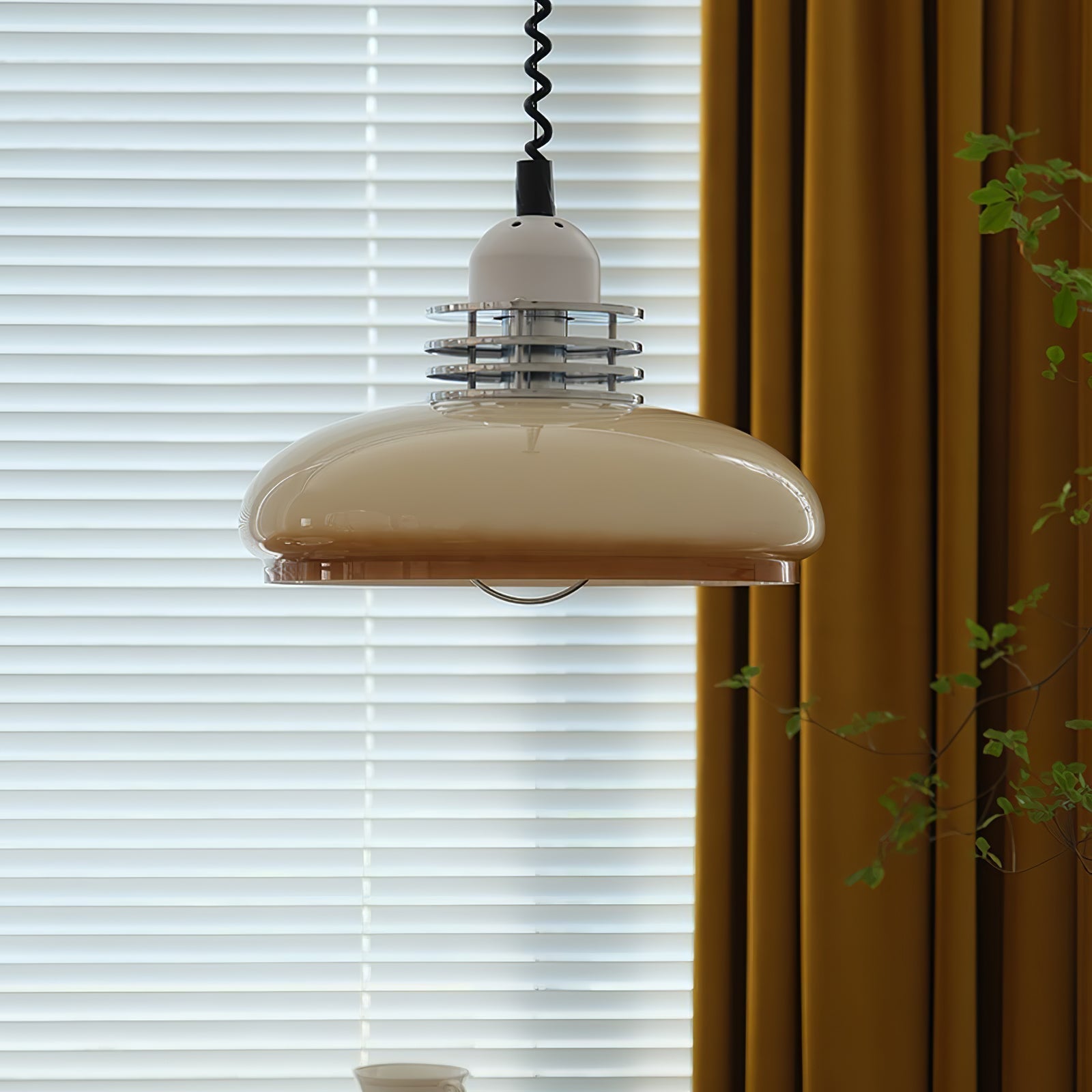 Vistosi Pendant Lamp ∅ 13.8″ x H 9.8″ / Dia 35cm x H 25cm / Chrome & Orange gradient Pendant light