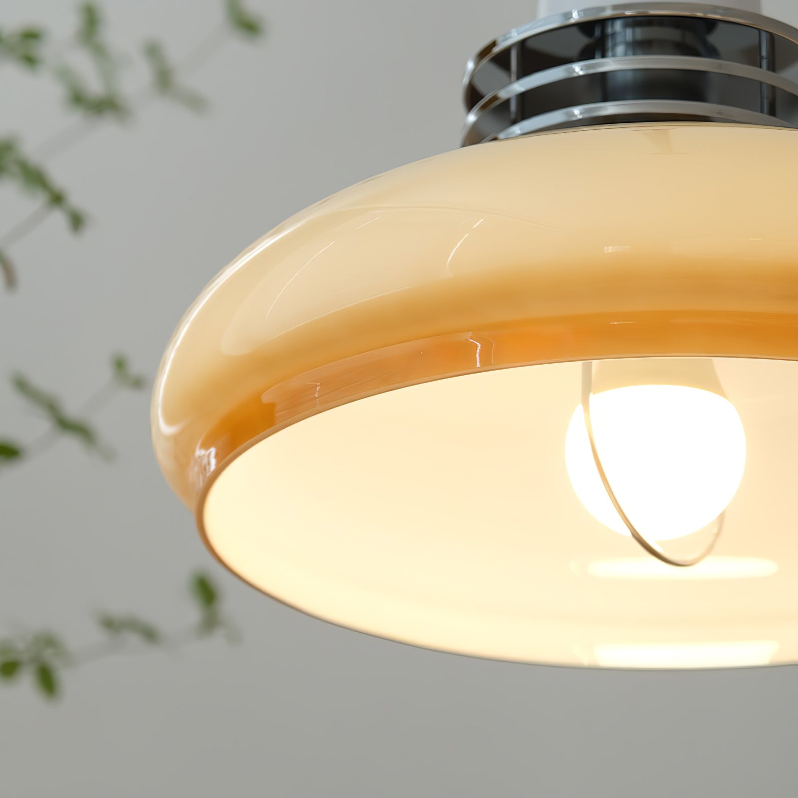 Vistosi Pendant Lamp ∅ 13.8″ x H 9.8″ / Dia 35cm x H 25cm / Chrome & Orange gradient Pendant light