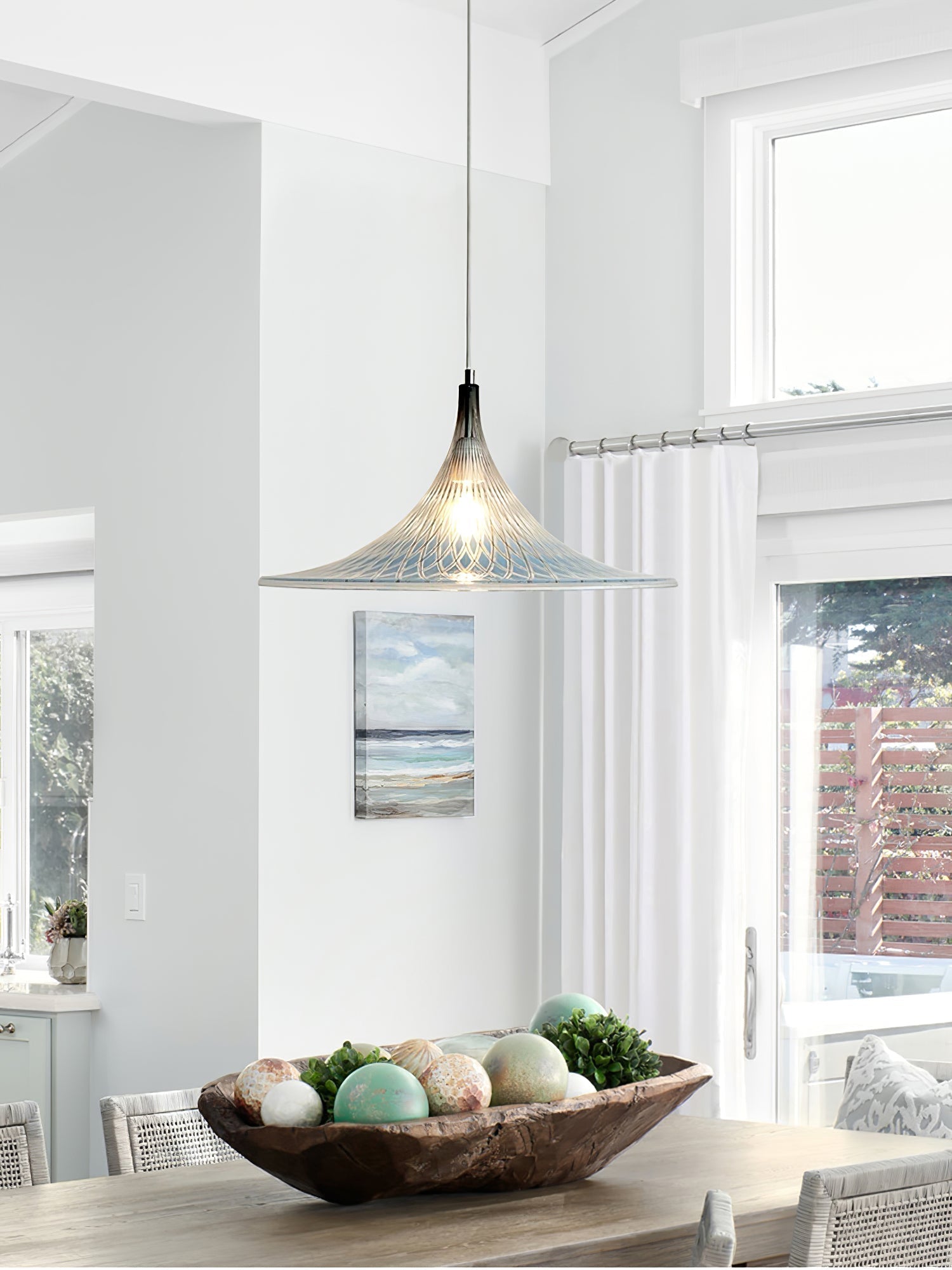 Vortex Pendant Light ∅ 15.7″ x H 9.8″ / Chrome & Blue Pendant light